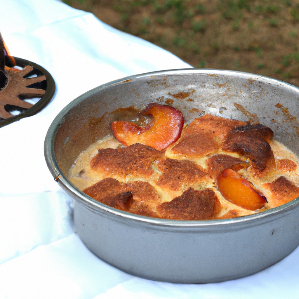 Camp Fire Easy Dutch Oven Peach Cobbler Recipe Wise
