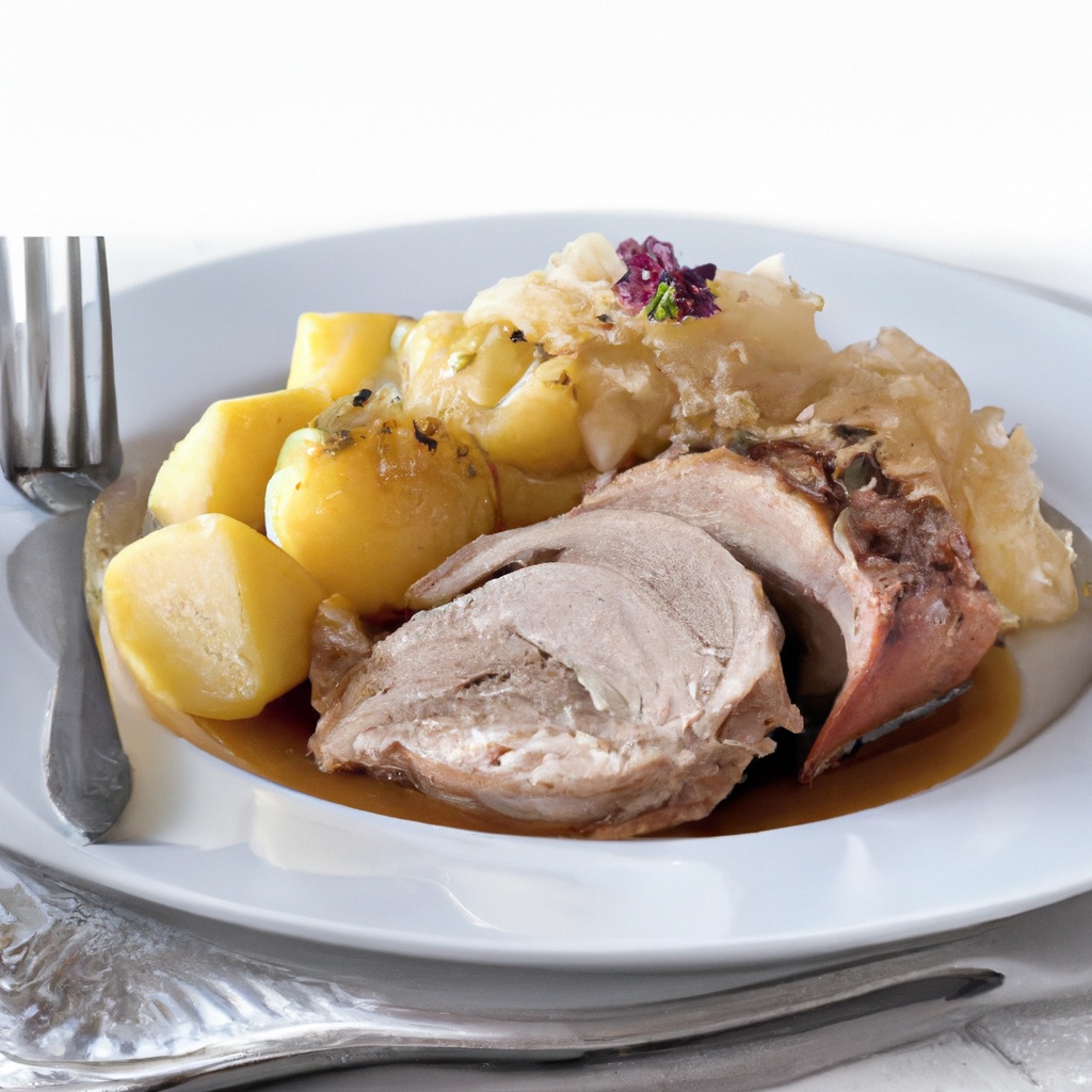 Slow Cooker GermanStyle Pork Roast with Sauerkraut and Potatoes
