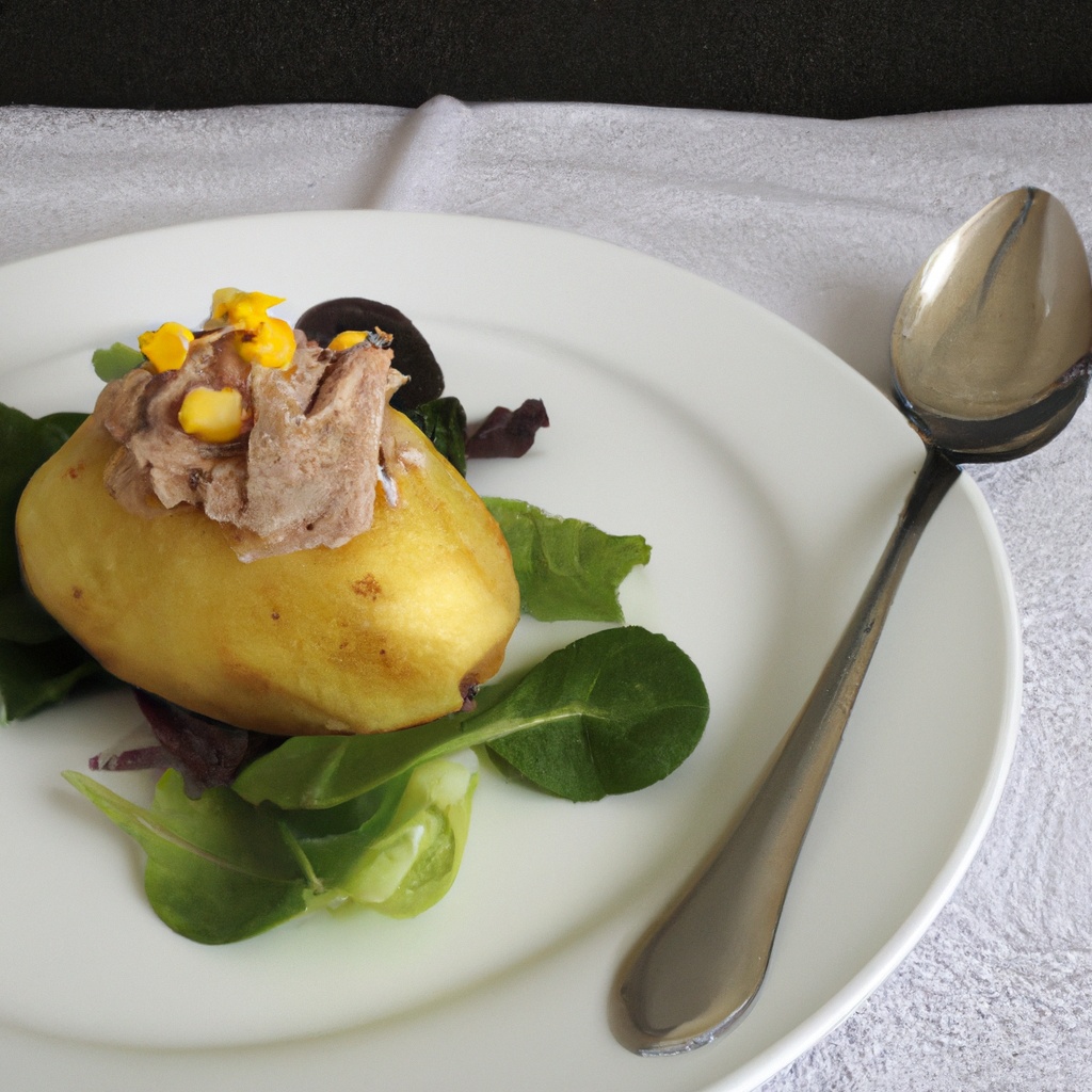 Tuna and Sweetcorn Jacket Potato With Green Salad Recipe Wise