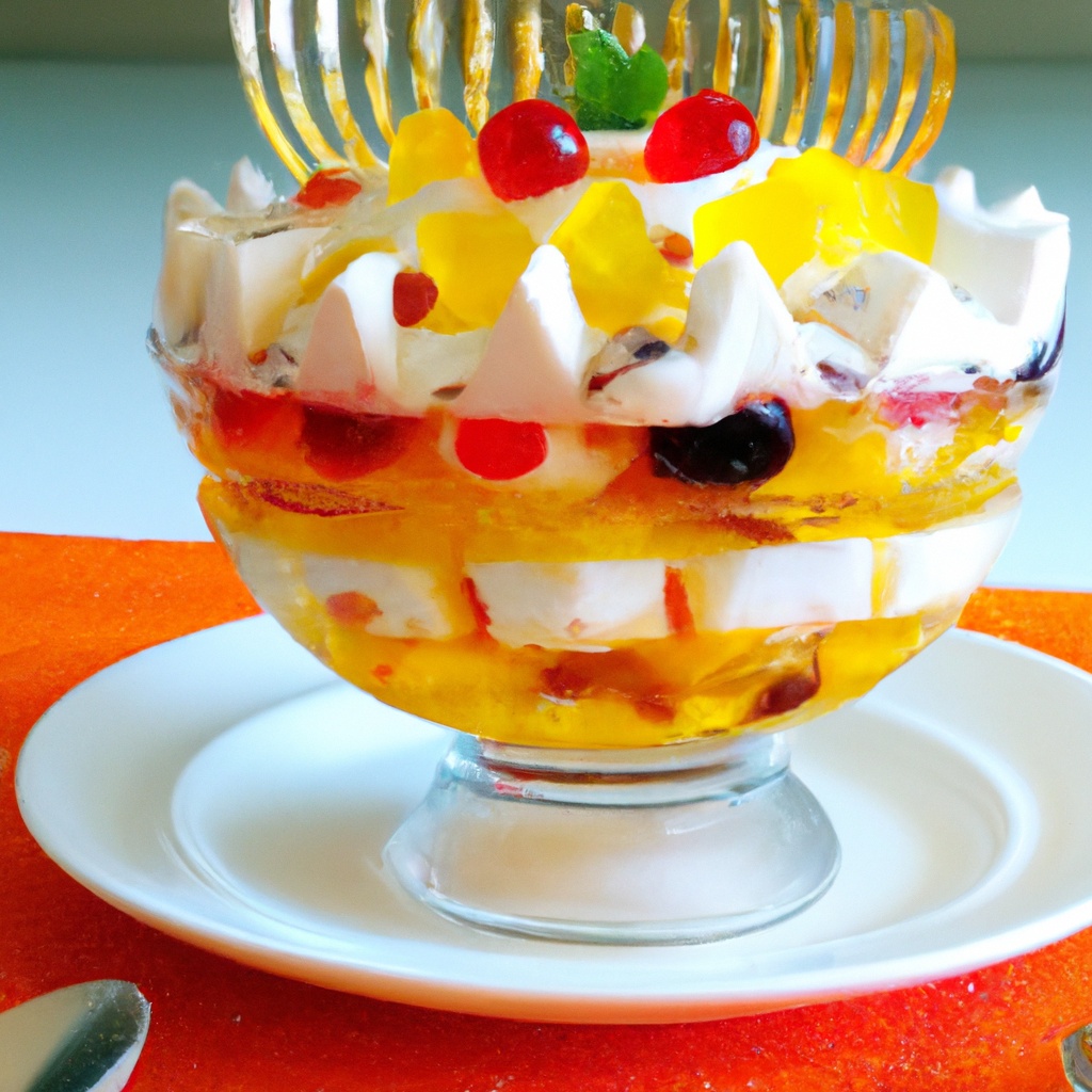 Vegetarian (eggless) fruit Trifle Pudding Recipe Wise