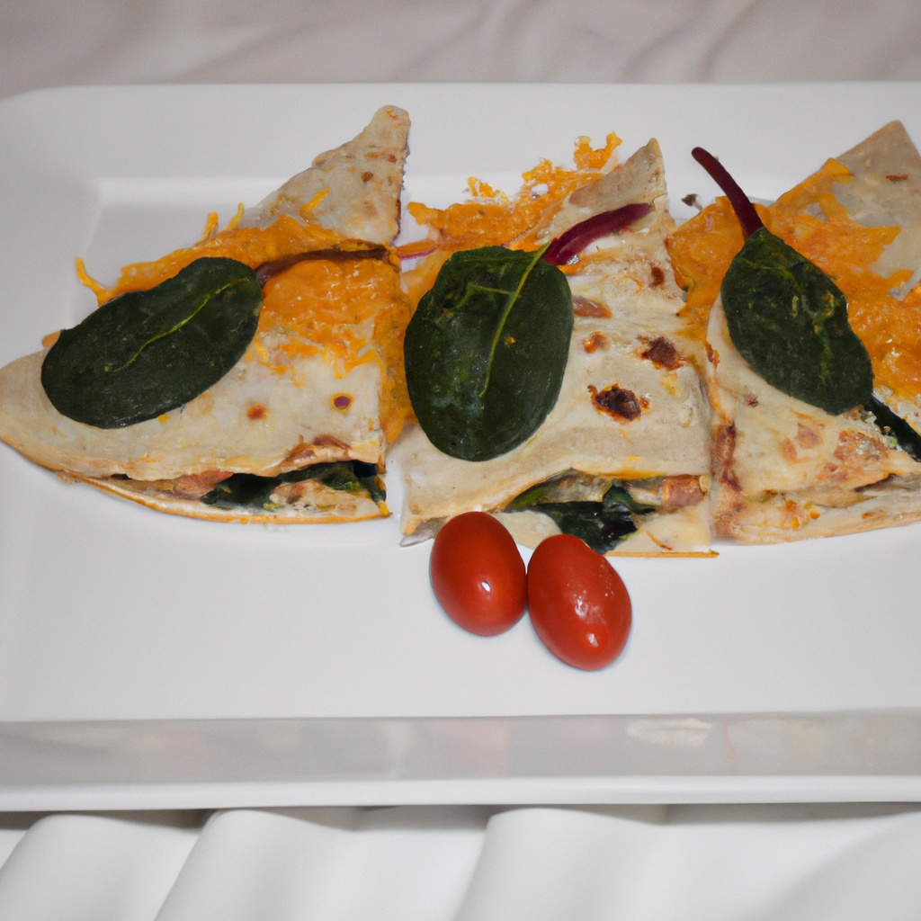 Chicken, Tomato, and Spinach Quesadillas