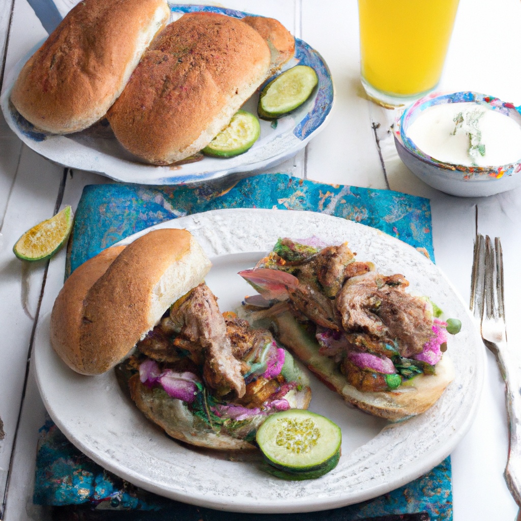 Gyro-Style Pork Sandwiches