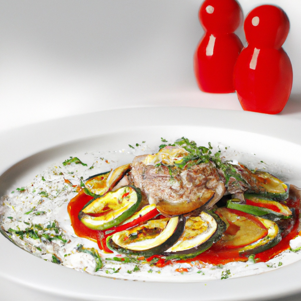 Veal Scaloppine With Vegetables and Mozzarella