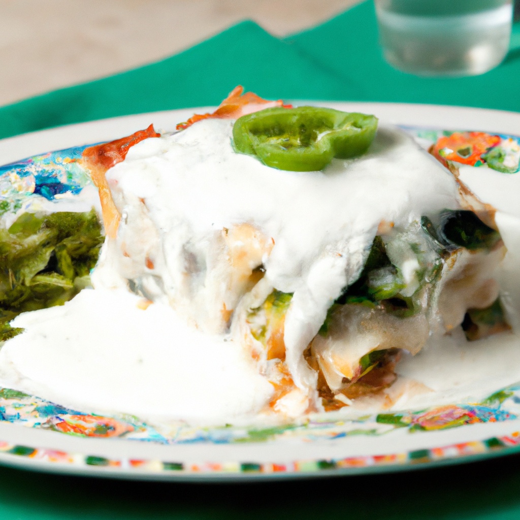 Verde Mexican Chicken “lasagna”
