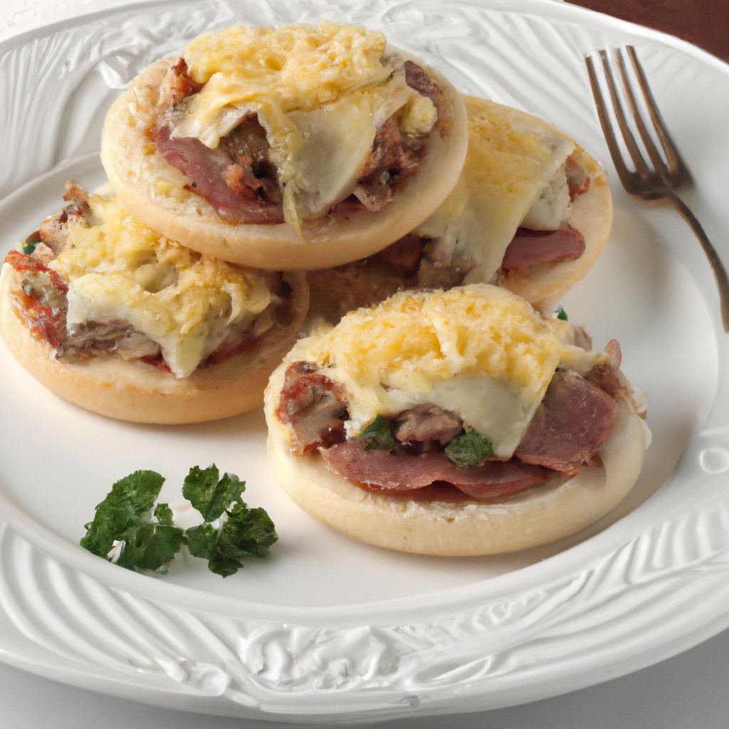 Broiled Roast Beef  ‘n Cheese English Muffins