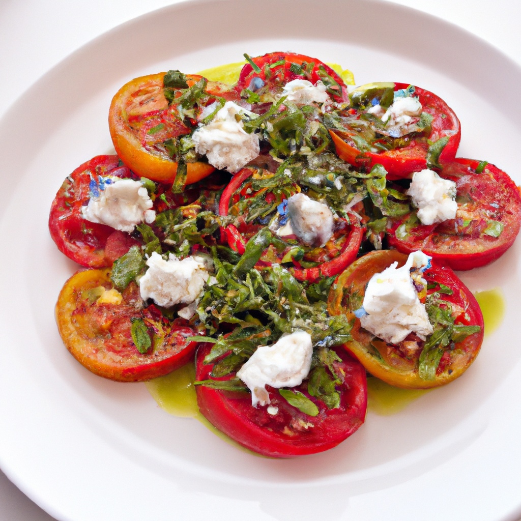 Heirloom Tomato Salad With Goat Cheese and Arugula