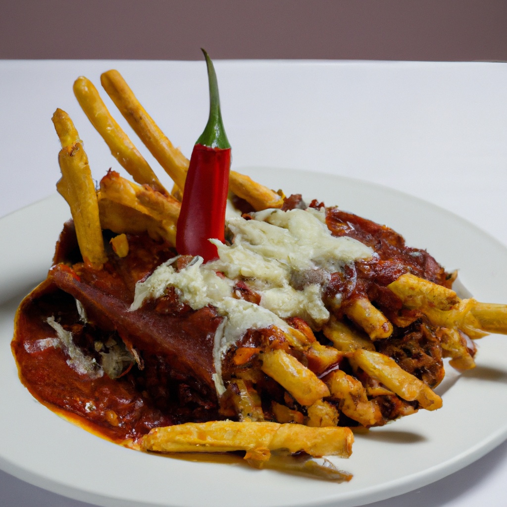French Fry Stuffed Chili Enchiladas