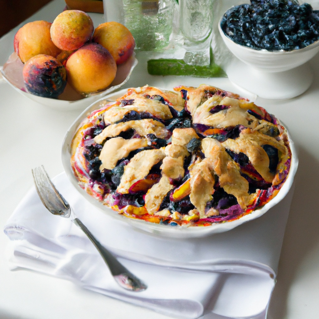 Blueberry  Peach Pie With a Pat-In the Pan Crust