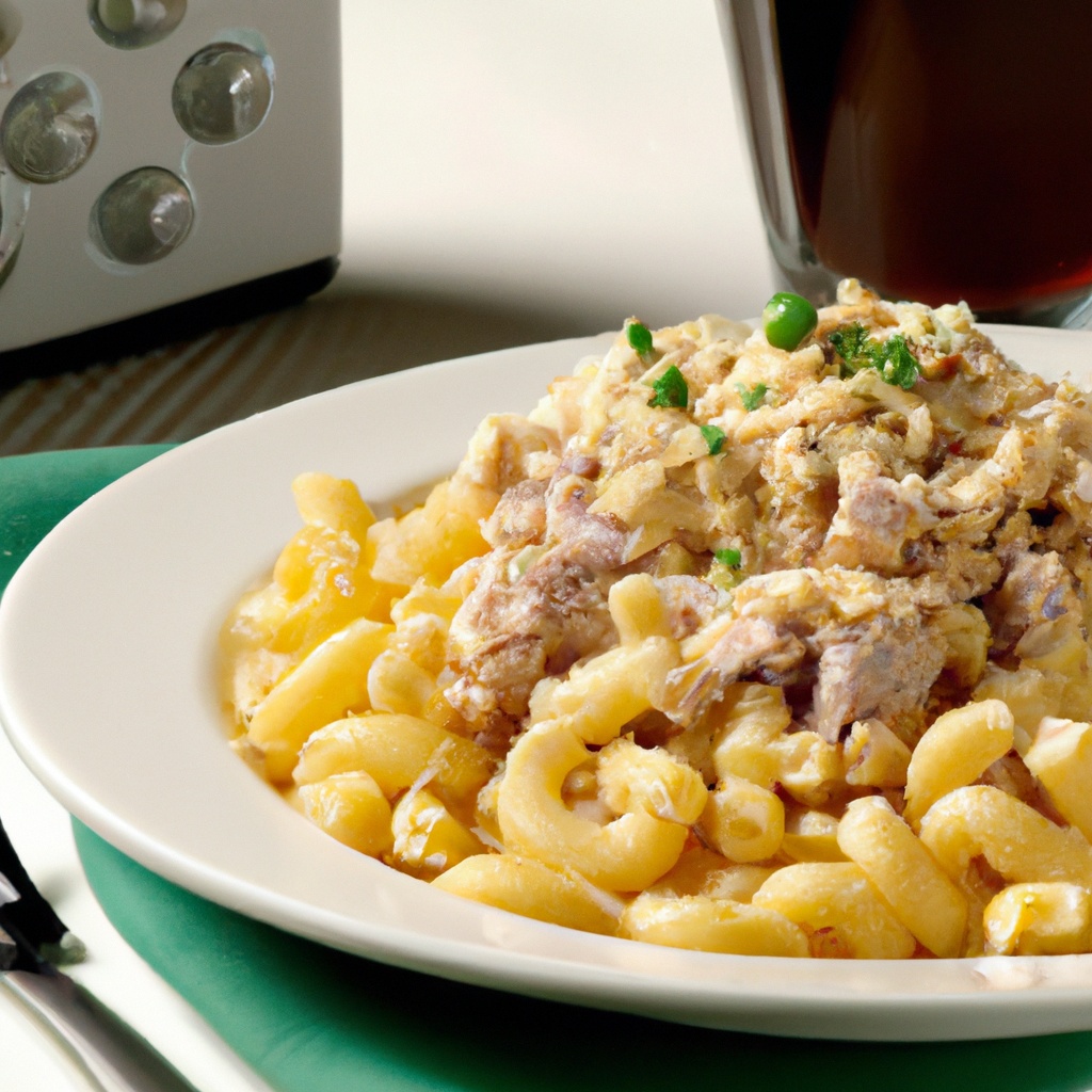 Tuna Mac and Cheese With French Fried Onions