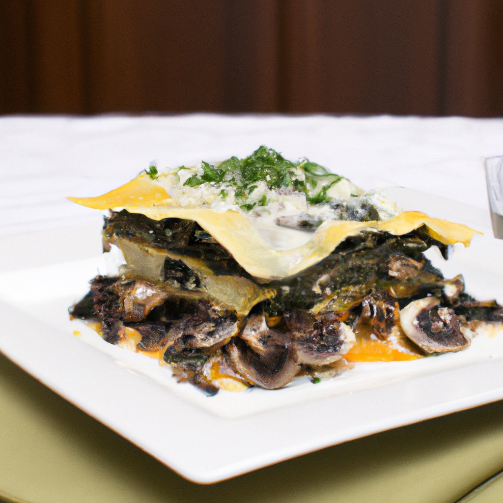 Meatless Spinach Mushroom Lasagna