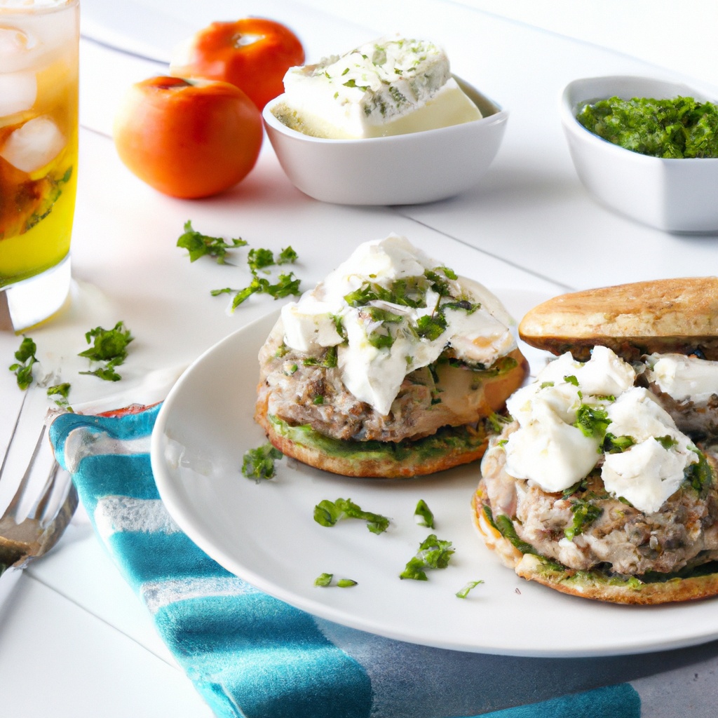 Turkey Pita Burgers With Feta and Herbs