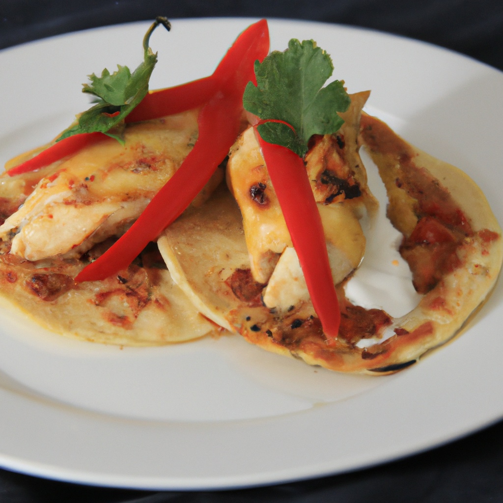 Chicken With Rio Grande Sauce in Tortillas