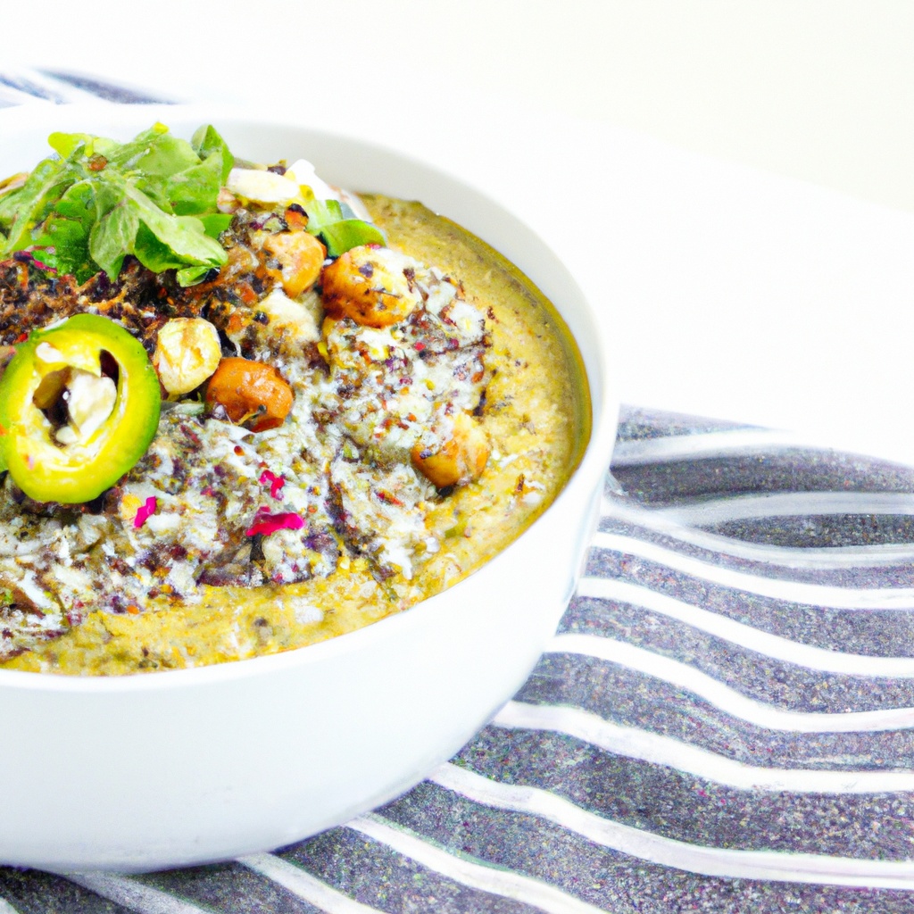 Vegan Mexican Quinoa Bowl with Green Chile Cilantro Sauce