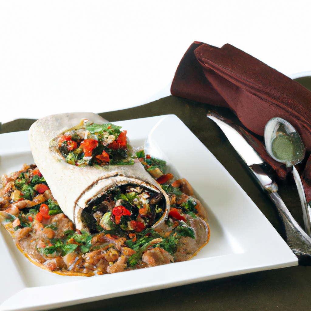 Tomato Spinach and Bean Burrito
