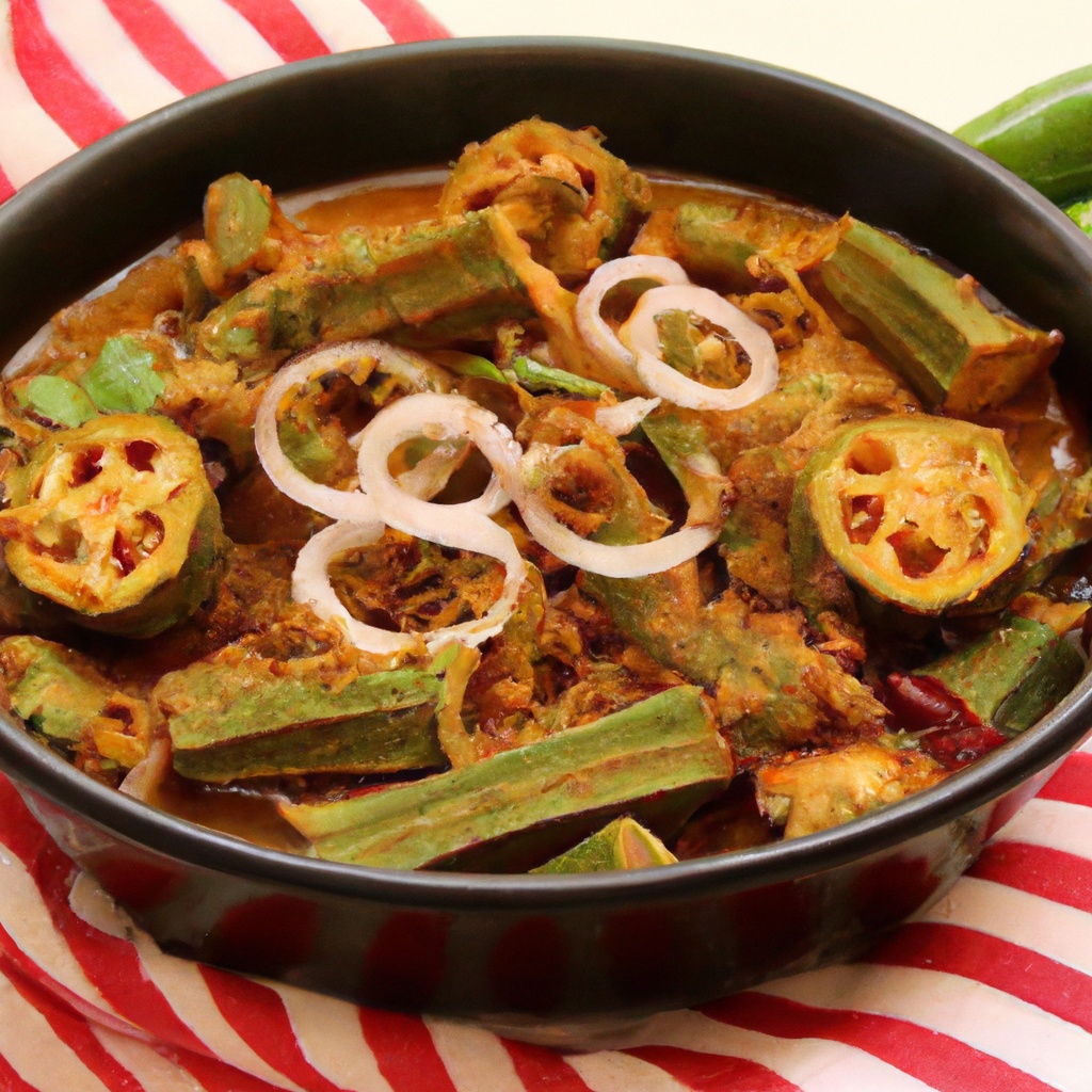 Indian Okra Curry Made In Buttermilk