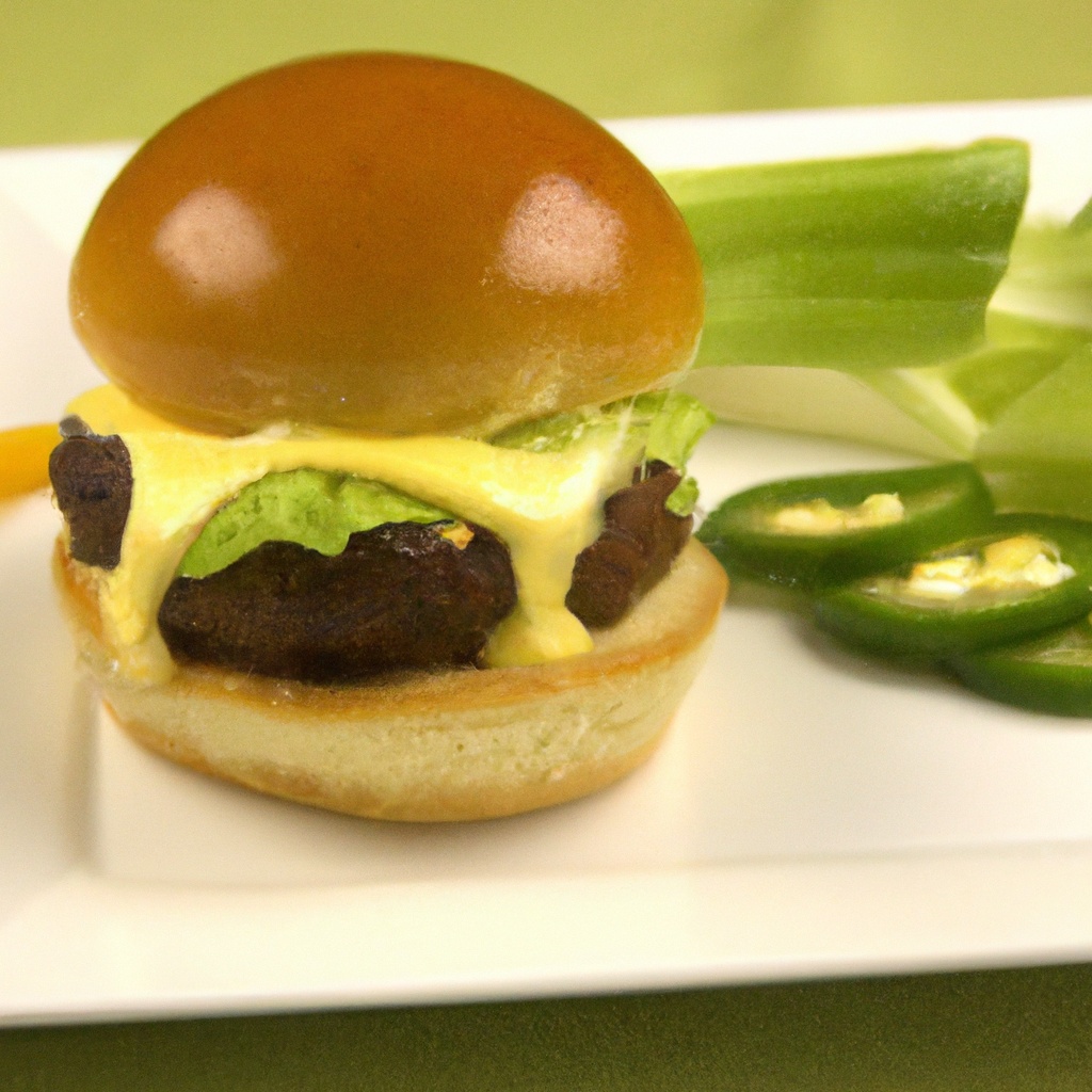 Cheese & Green Chilies Stuffed Burgers