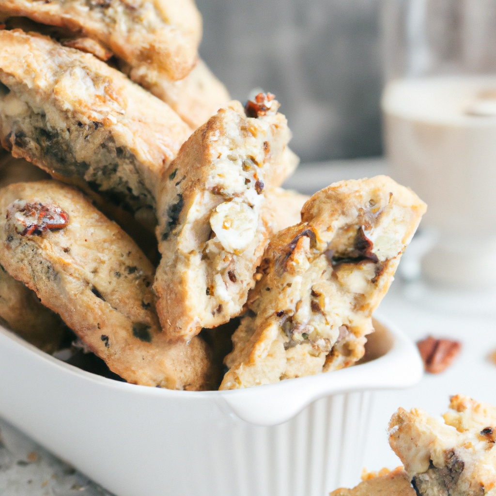 Pecan-White Chocolate Oat Biscotti