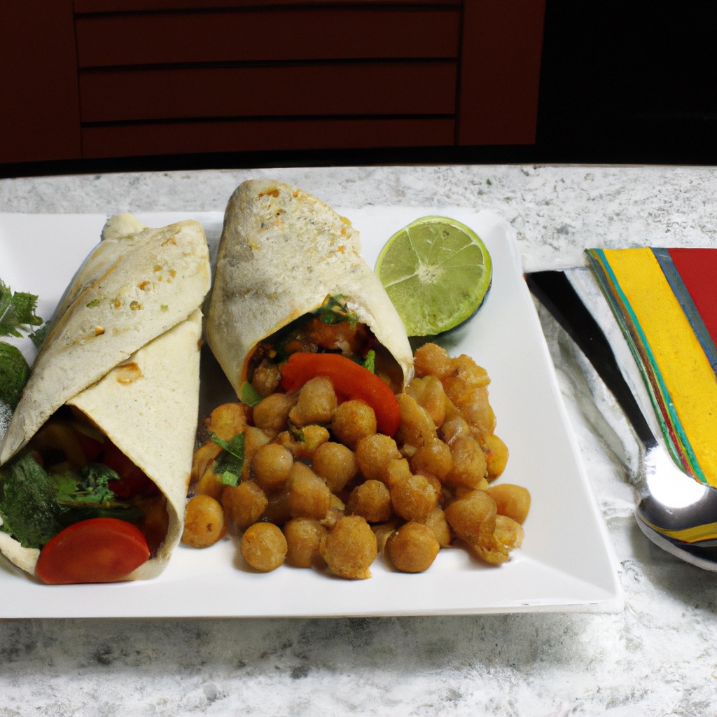Garbanzo Bean and Veggie Burritos