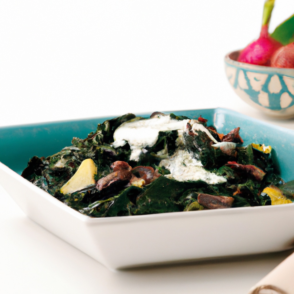 Creamed Swiss Chard With Mushroom and Feta