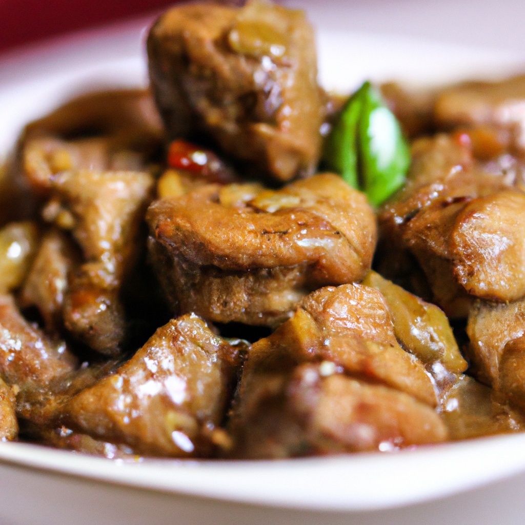 Sweet and Spicy Glazed Pork Cubes