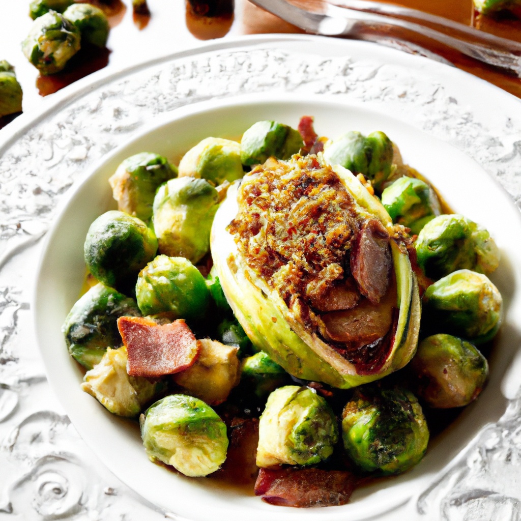 Crock Pot Pork With Brussels Sprouts, Almonds and Bacon