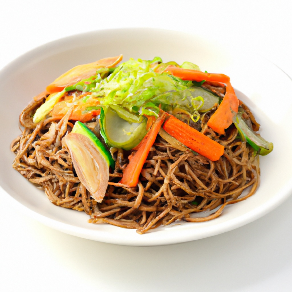 Okinawa Soba With Stir Fried Vegetables