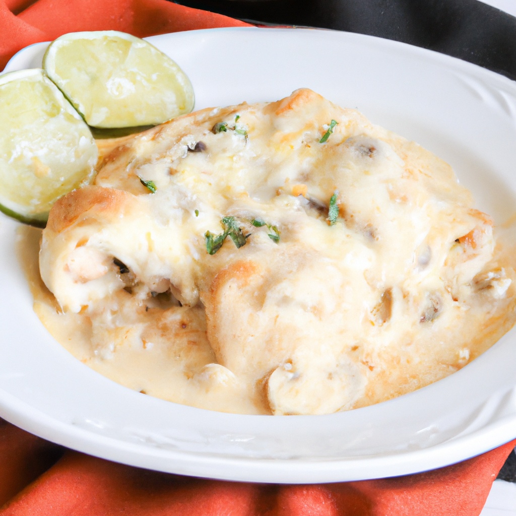 Creamy Chicken Enchiladas With Alfredo Sauce