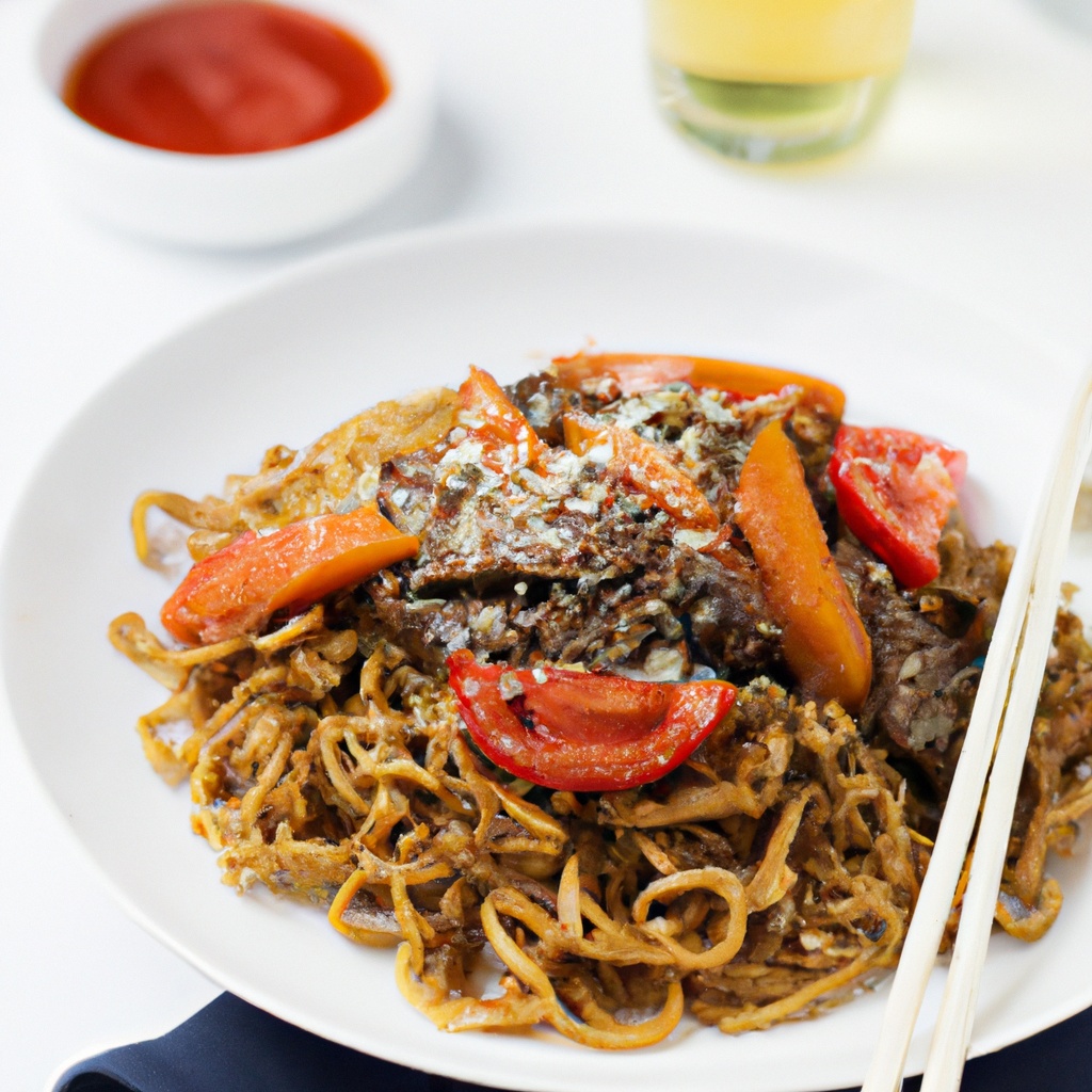 Noble House Beef Tomato Chow Mein