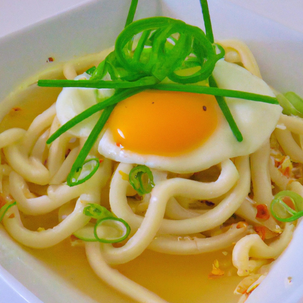 Udon Noodles With Egg Broth and Ginger