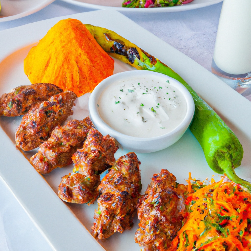 Turkish Kofta Kebabs With Minted Yogurt and Carrot, Cumin Salad
