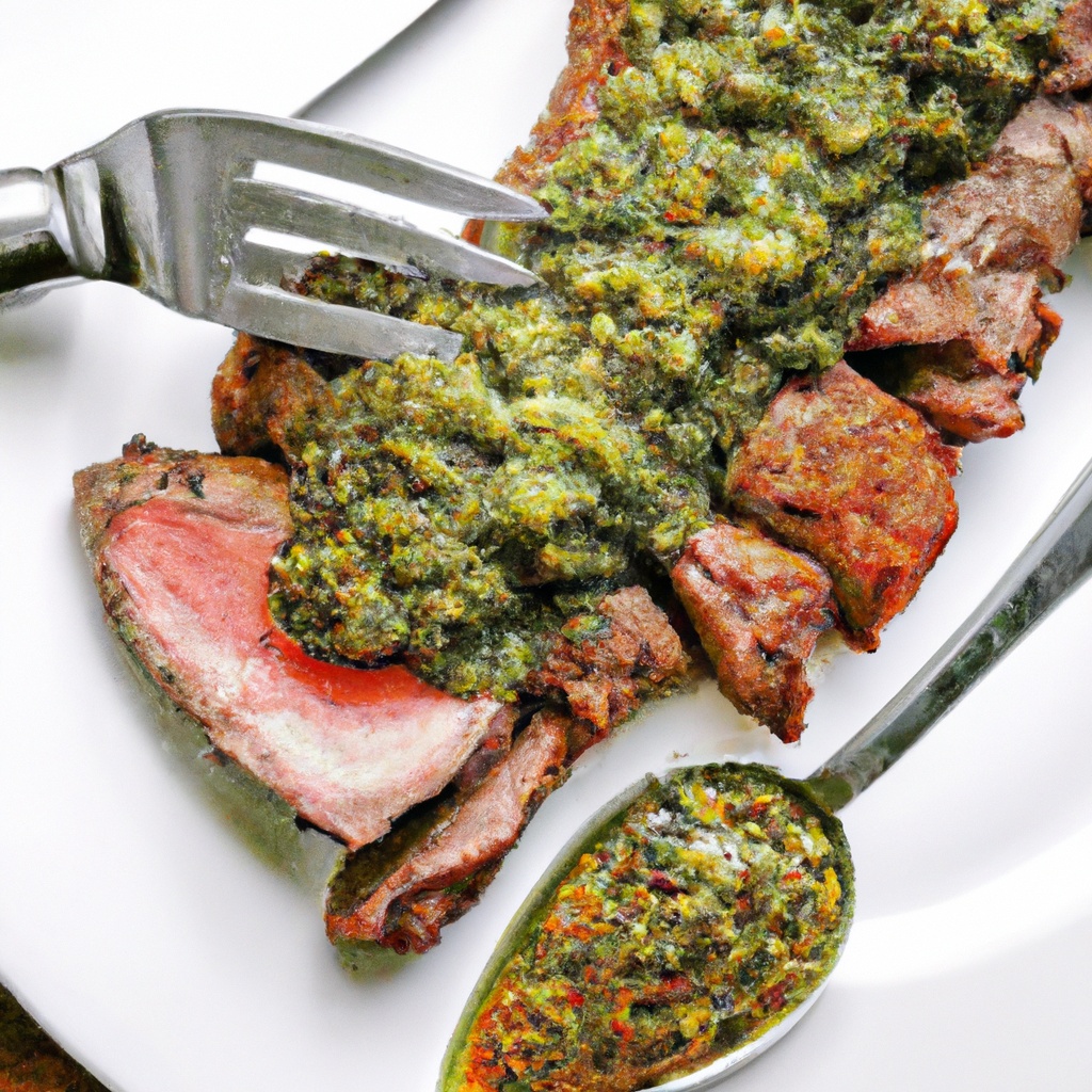 Roasted New York Strip Steak with Chimichurri Sauce