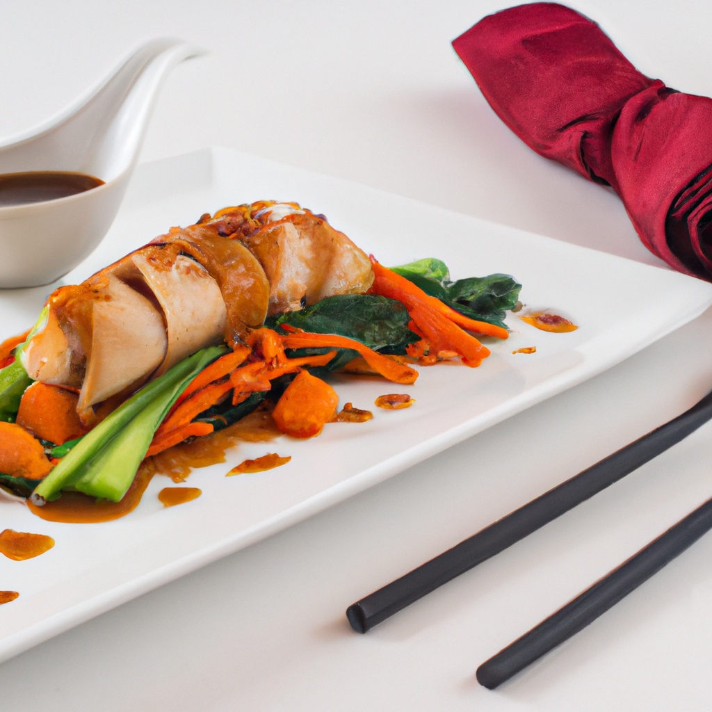 Light Healthy Chinese Chicken and Vegetable Parcel