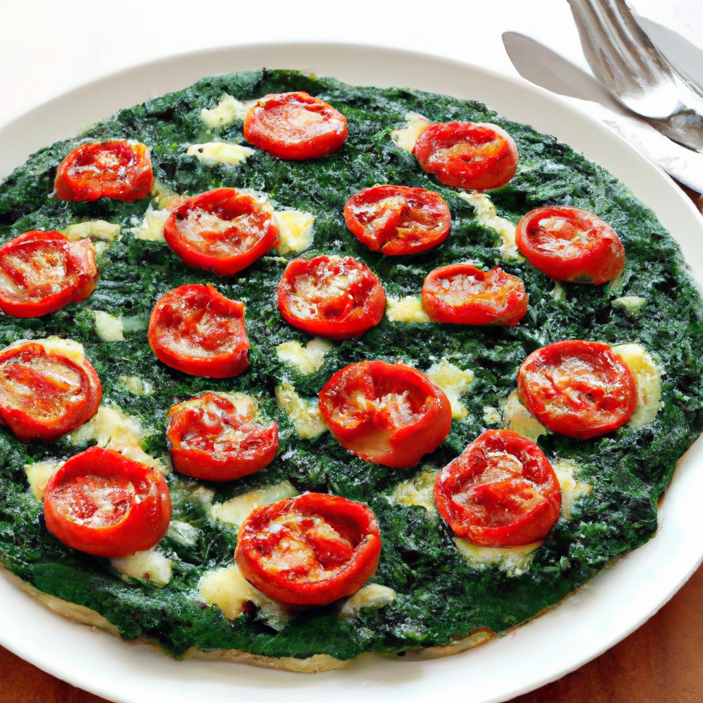 Spinach Ricotta Pizza With Fresh Tomato Puree