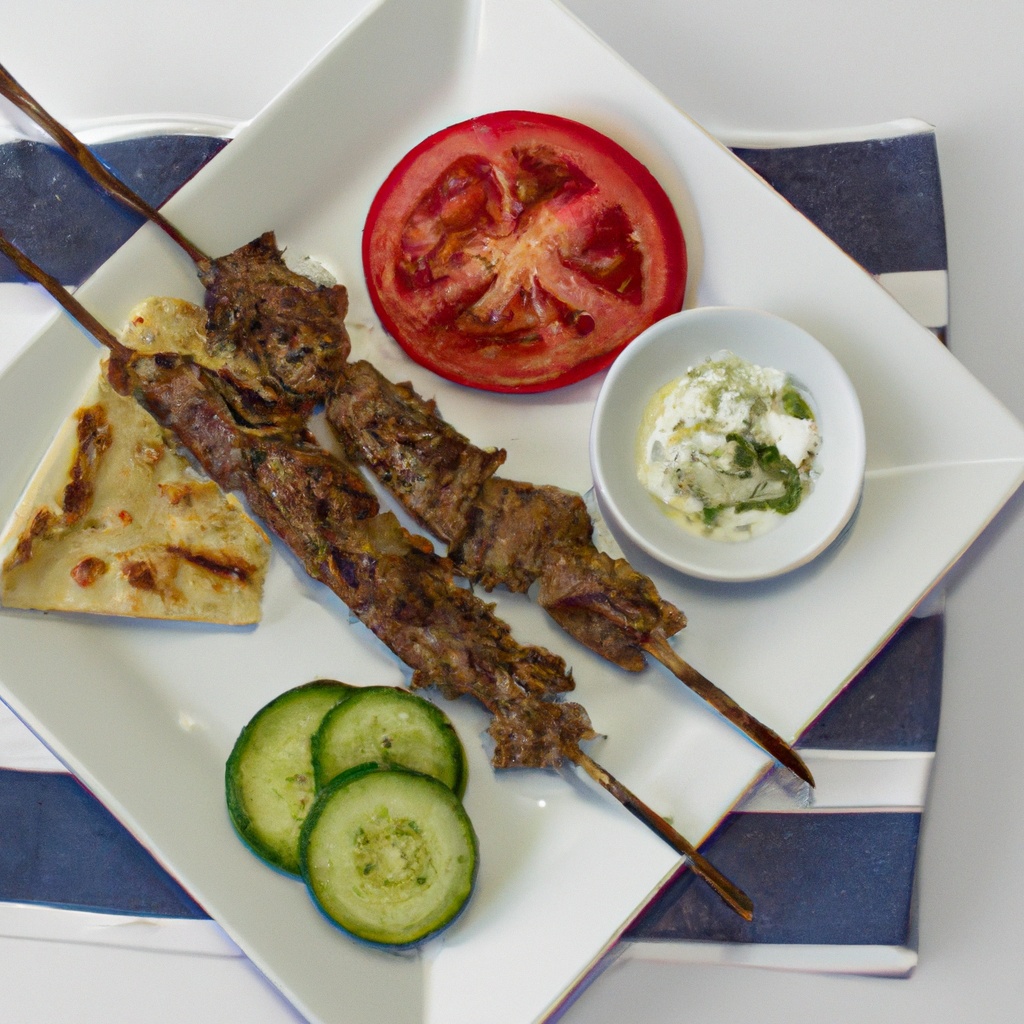 Lamb or Pork Souvlaki With Fresh Veggies