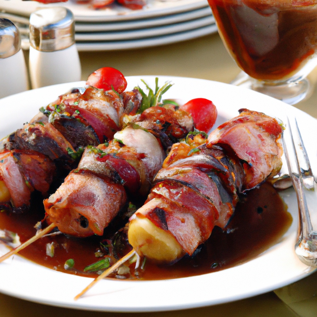 Beef and Bacon Shish Kabobs