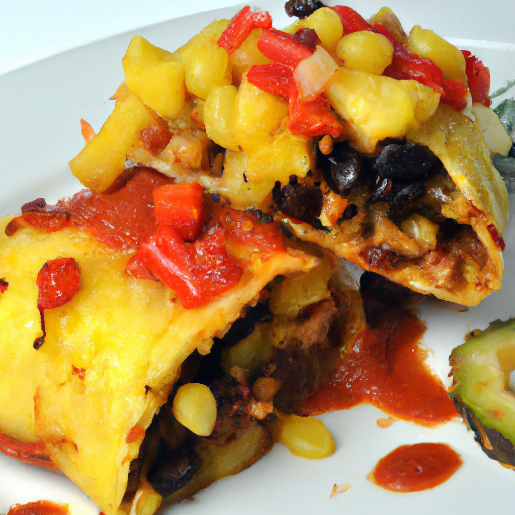 Pineapple-Black Bean Enchiladas