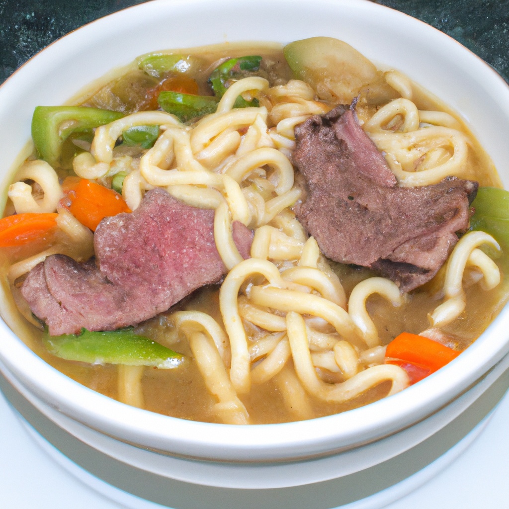 Quick Asian Beef, Vegetable & Noodle Soup