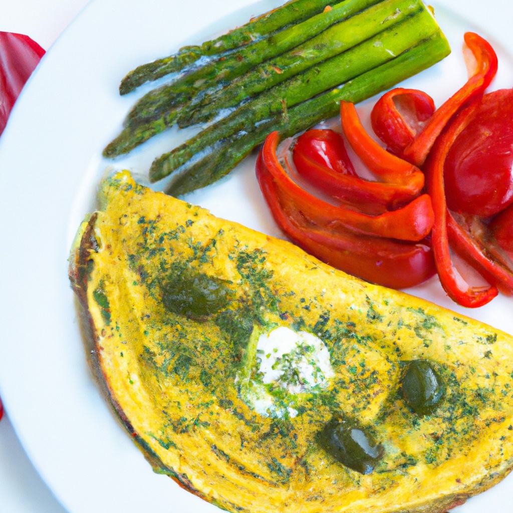 Greek Omelet with Asparagus and Feta Cheese